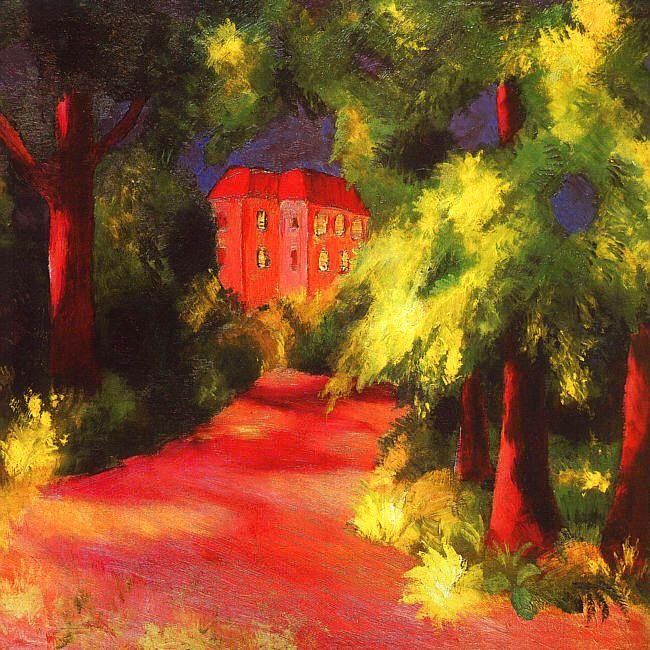 August Macke Red House in a Park China oil painting art